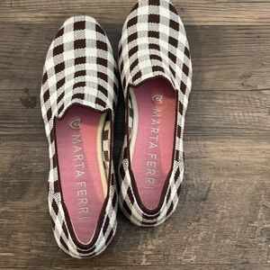 Rothy’s X Marta Ferri Merino Wool Brown Gingham RARE
